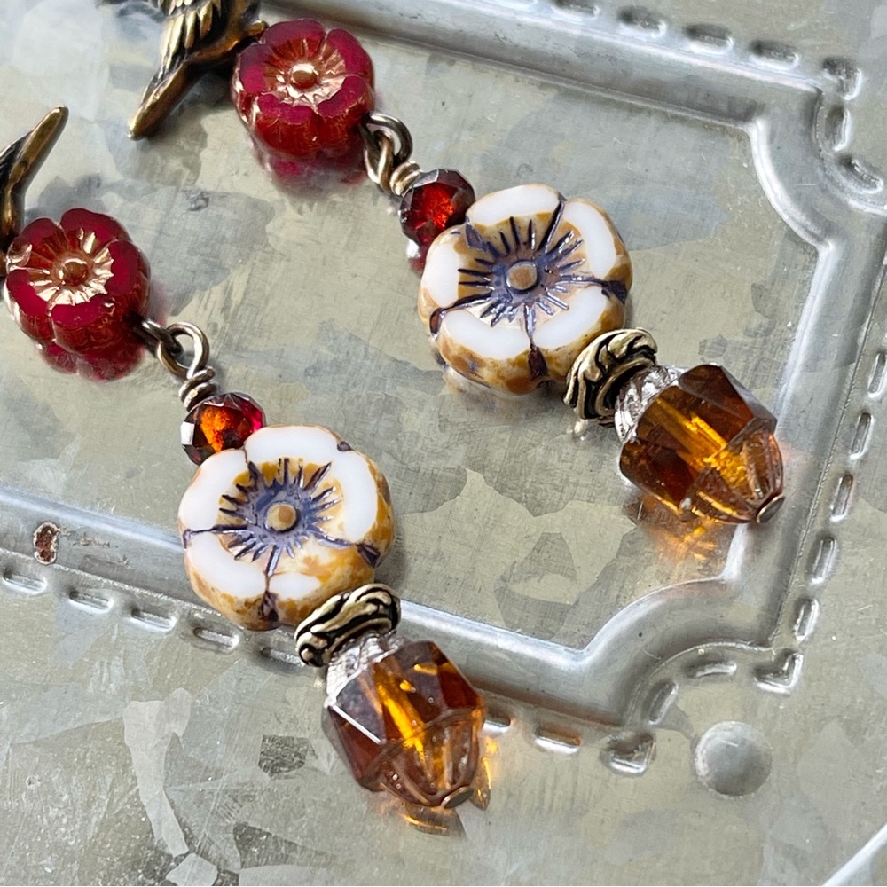 ARTISAN Earrings - “Desert Rose” Dangles - Picture 6 of 9